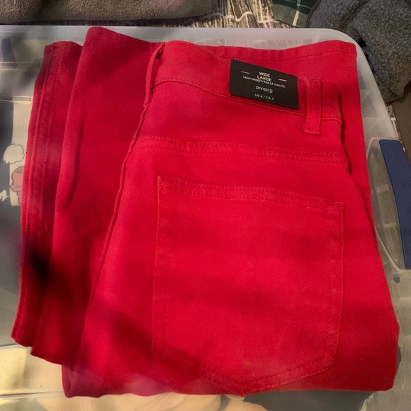 H&M Pants - H&M Red Wide Leg Twill Pants